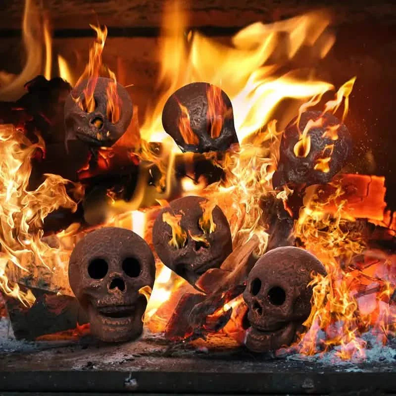 4-Pack: Halloween Fire Pit Skull Ceramic Props by DailySale