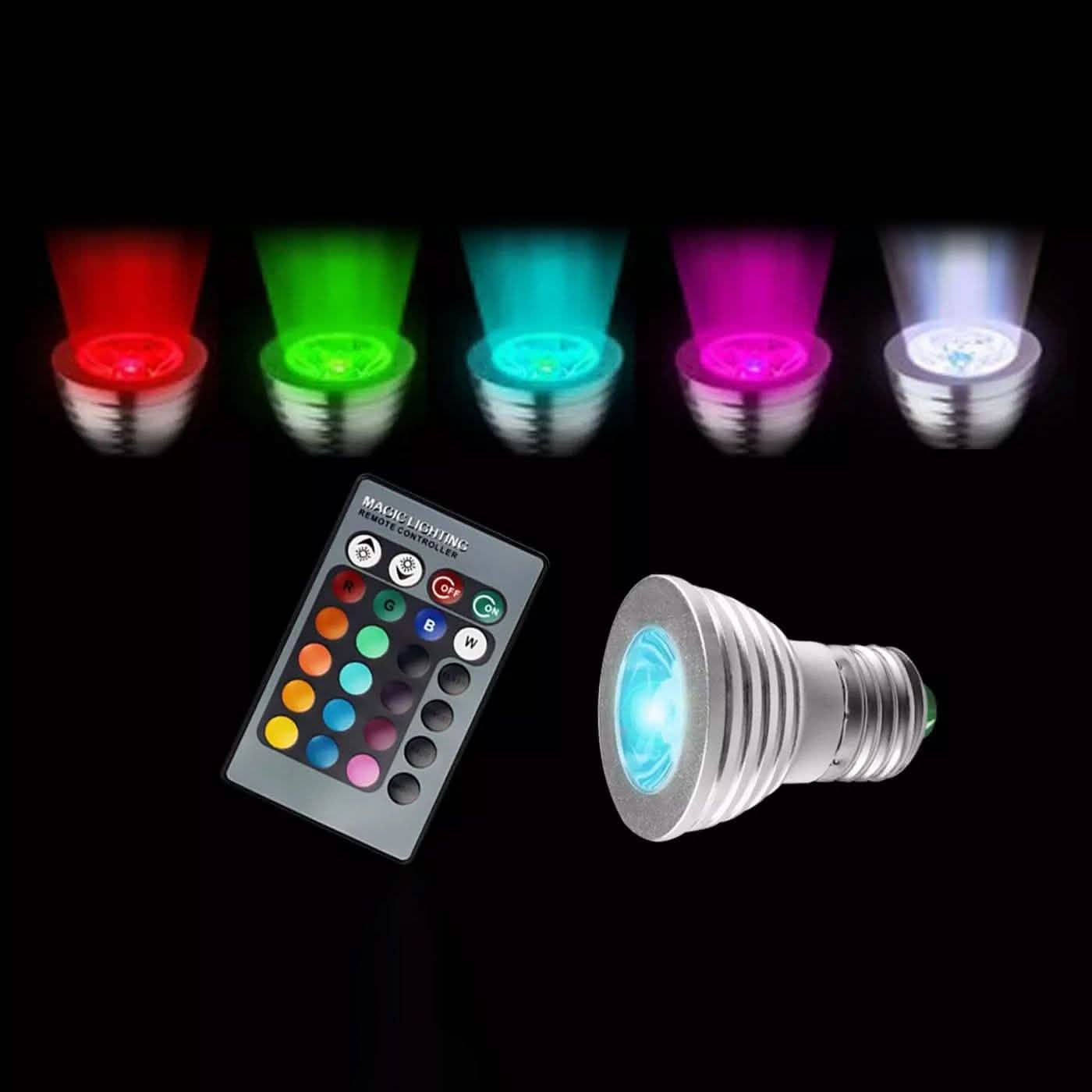 4-Pack: Magic Light LED Light Bulb (E27 3W) with Remote - 16 Colors by DailySale