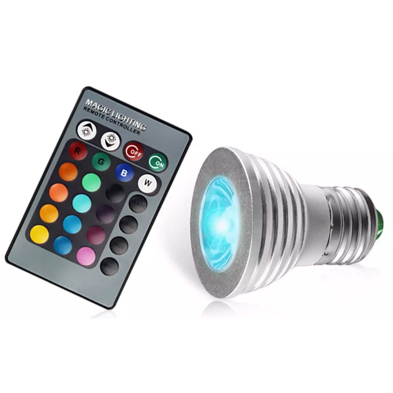 4-Pack: Magic Light LED Light Bulb (E27 3W) with Remote - 16 Colors by DailySale
