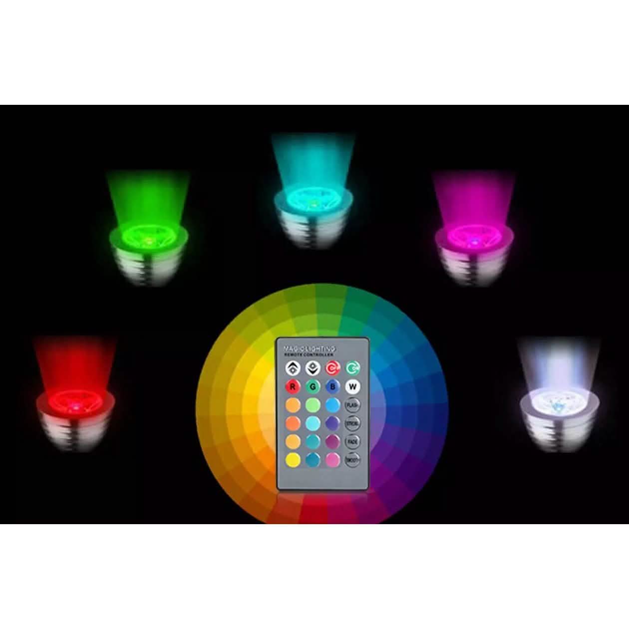 4-Pack: Magic Light LED Light Bulb (E27 3W) with Remote - 16 Colors by DailySale