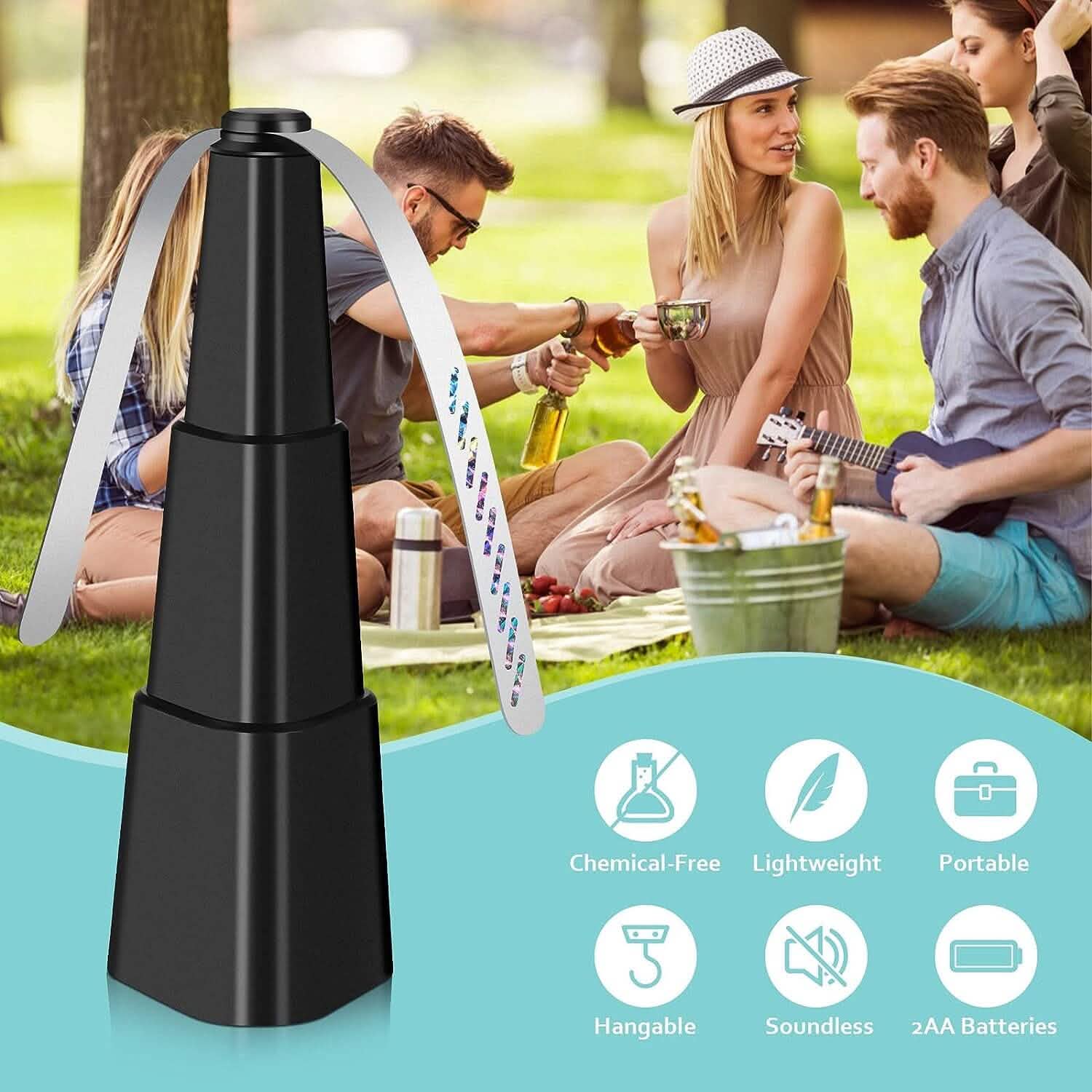 4-Pack: Portable Table Top Fly Fan Fly Spinner with Holographic Blades by DailySale