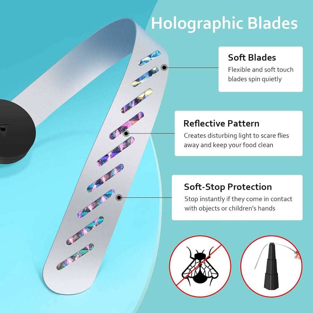 4-Pack: Portable Table Top Fly Fan Fly Spinner with Holographic Blades by DailySale