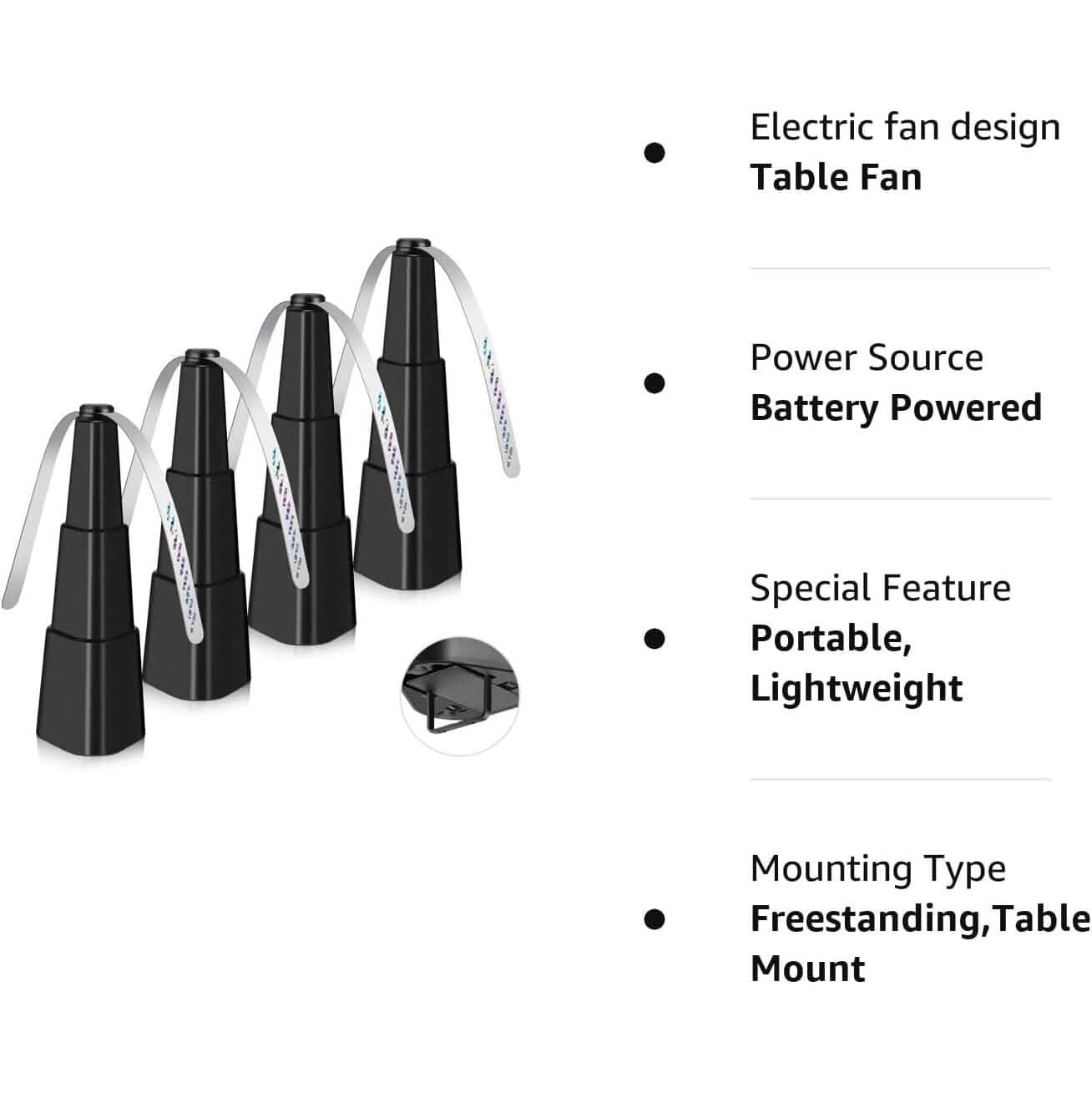 4-Pack: Portable Table Top Fly Fan Fly Spinner with Holographic Blades by DailySale