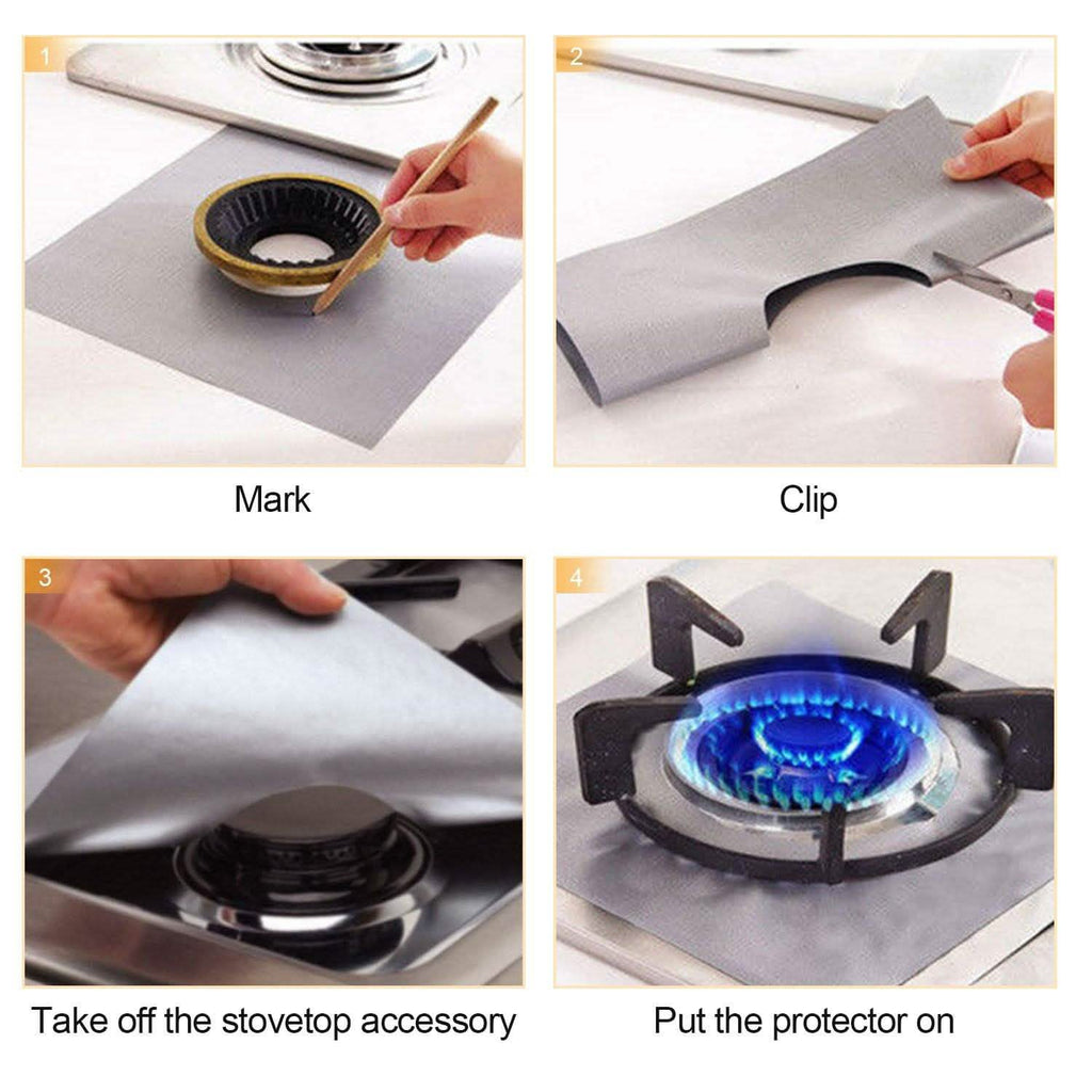 4-Pack: Reusable Nonstick Overtop Burner Protector Liner by DailySale