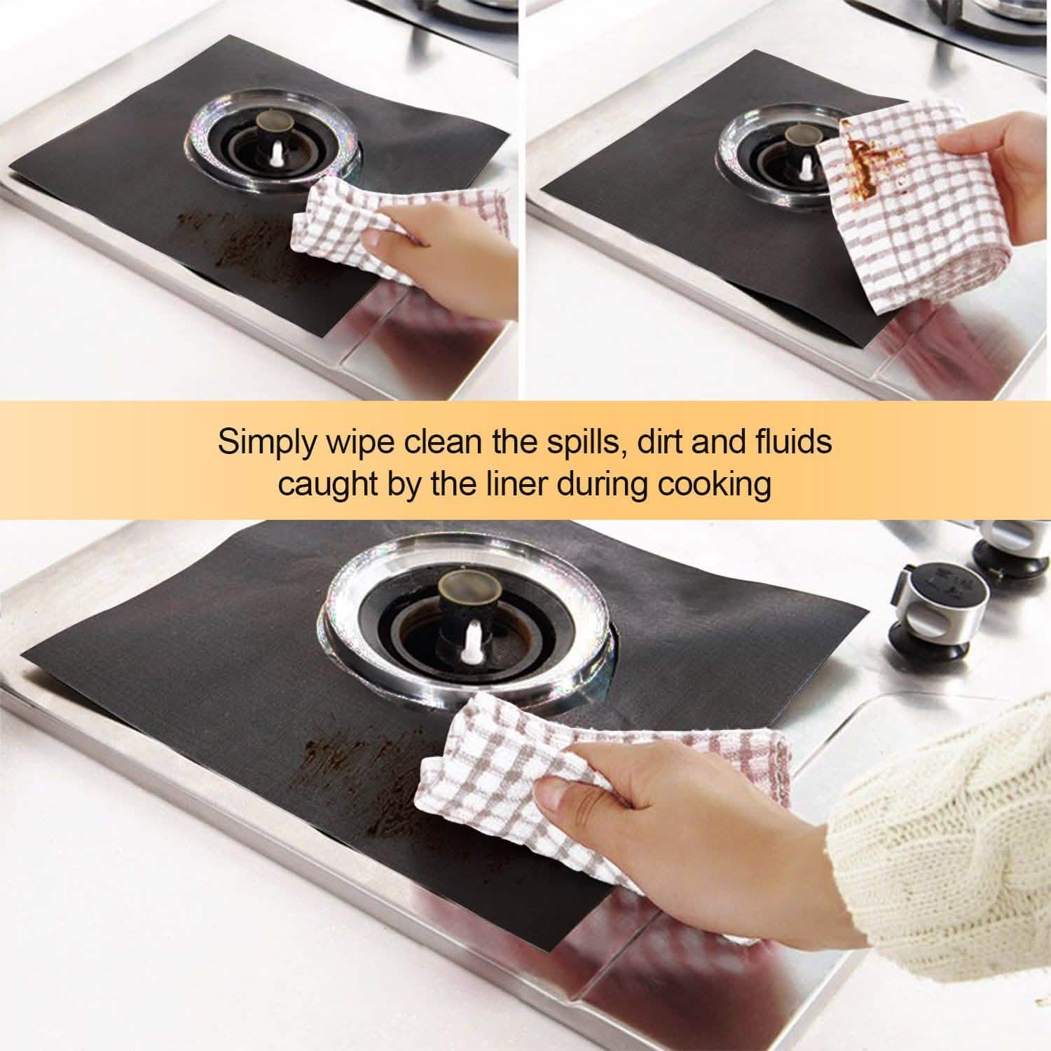 4-Pack: Reusable Nonstick Overtop Burner Protector Liner by DailySale