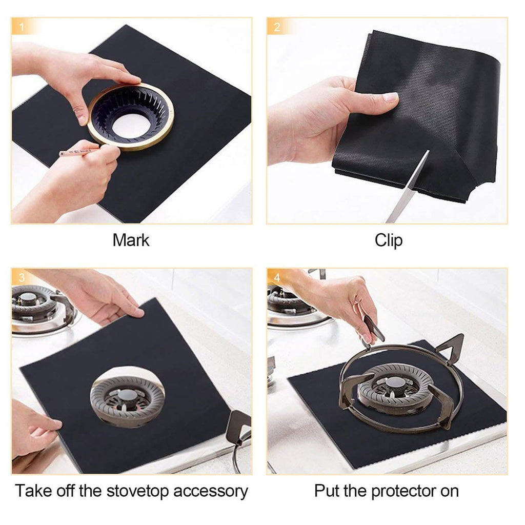 4-Pack: Reusable Nonstick Overtop Burner Protector Liner by DailySale