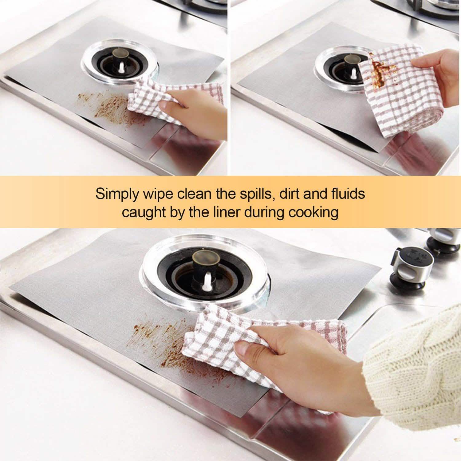 4-Pack: Reusable Nonstick Overtop Burner Protector Liner by DailySale