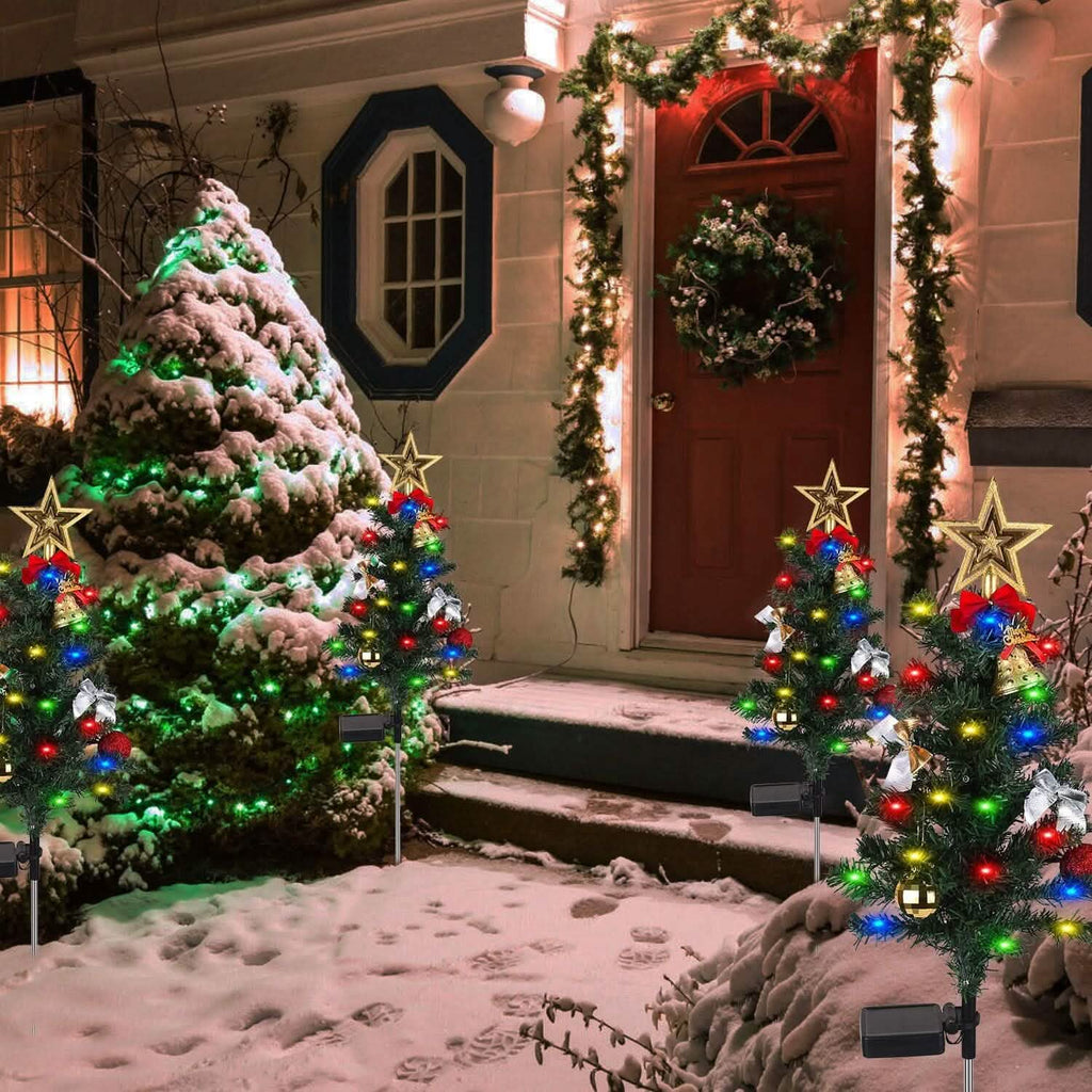4-Pack: Solar Christmas Tree Lights Garden Decorations by DailySale