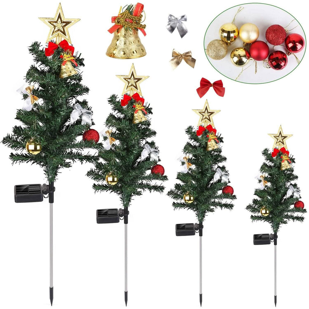 4-Pack: Solar Christmas Tree Lights Garden Decorations by DailySale