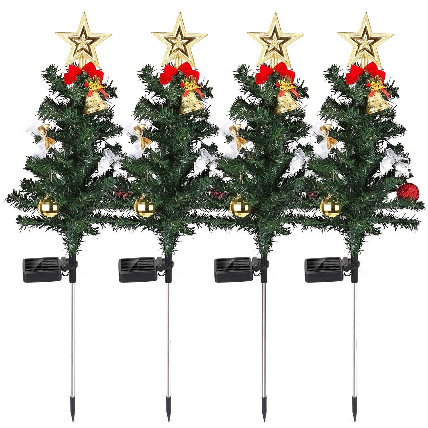 4-Pack: Solar Christmas Tree Lights Garden Decorations by DailySale