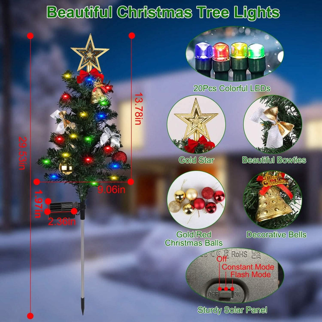 4-Pack: Solar Christmas Tree Lights Garden Decorations by DailySale