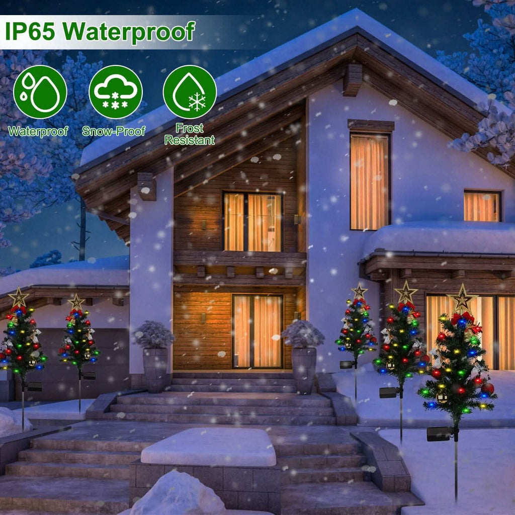 4-Pack: Solar Christmas Tree Lights Garden Decorations by DailySale