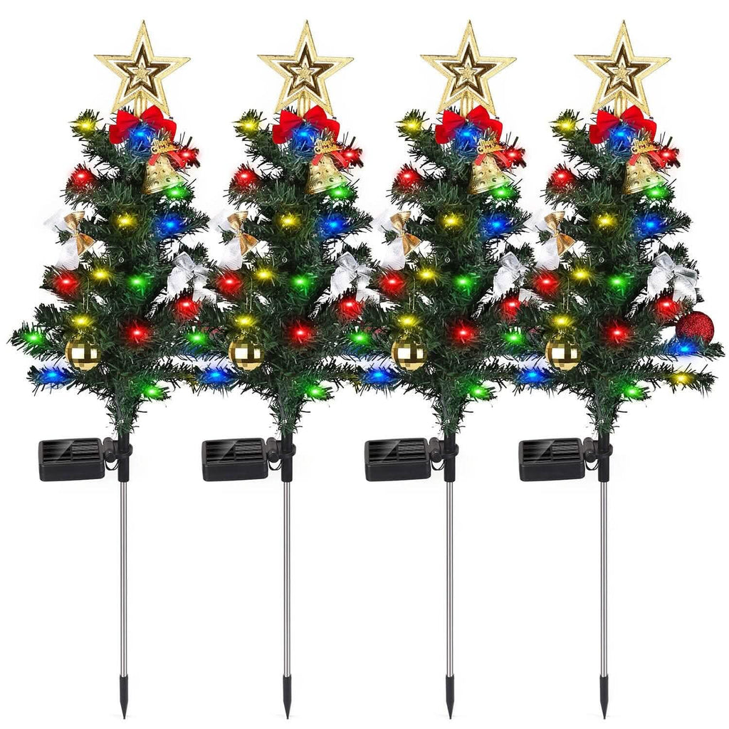 4-Pack: Solar Christmas Tree Lights Garden Decorations by DailySale