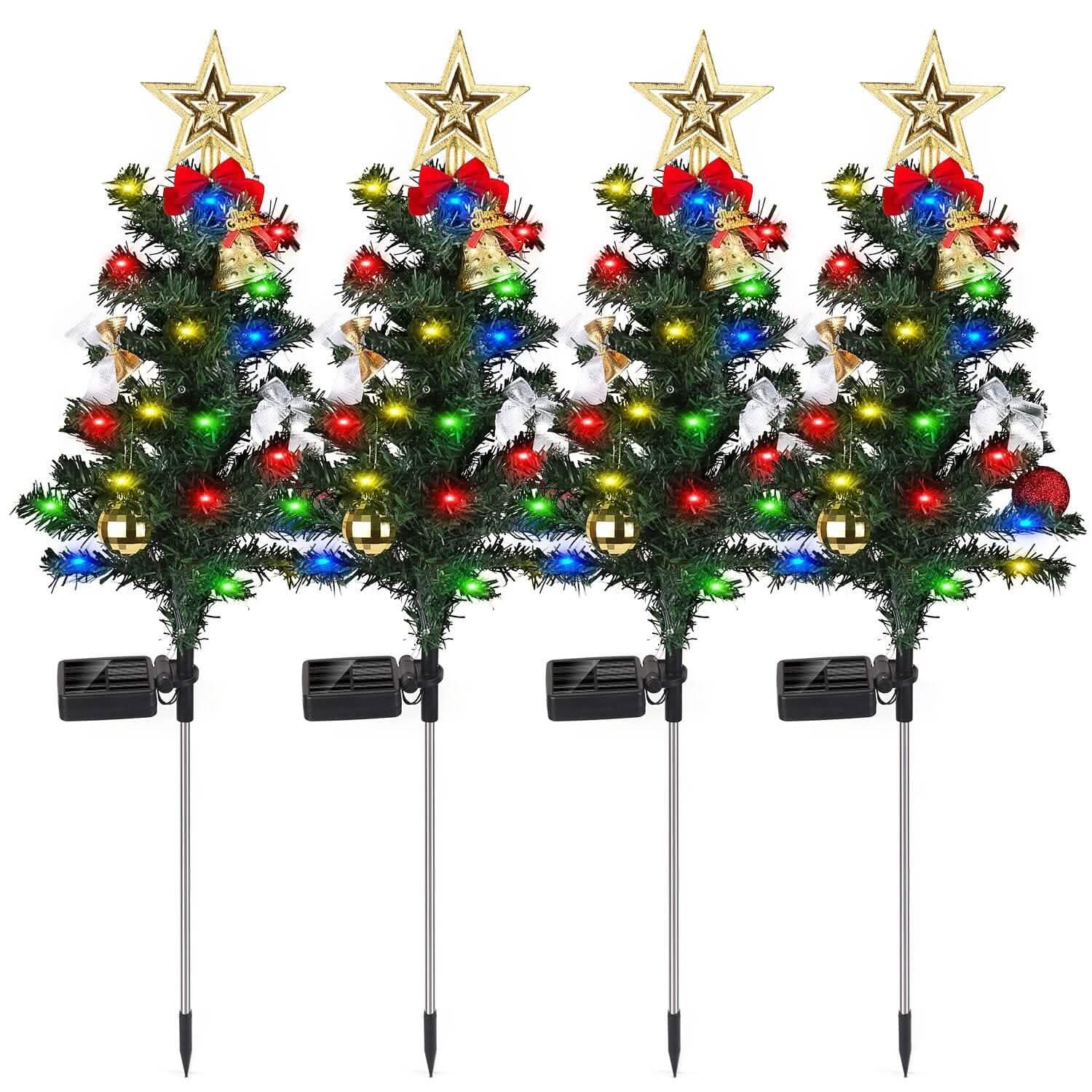 4-Pack: Solar Christmas Tree Lights Garden Decorations by DailySale