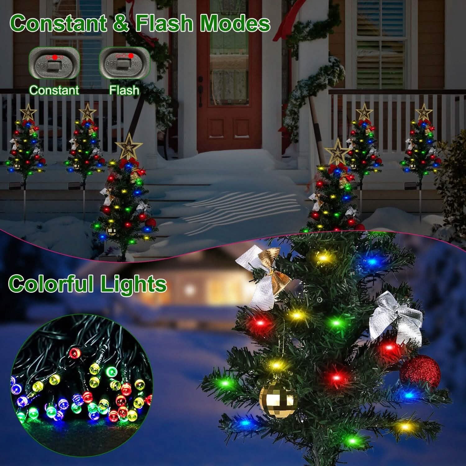 4-Pack: Solar Christmas Tree Lights Garden Decorations by DailySale
