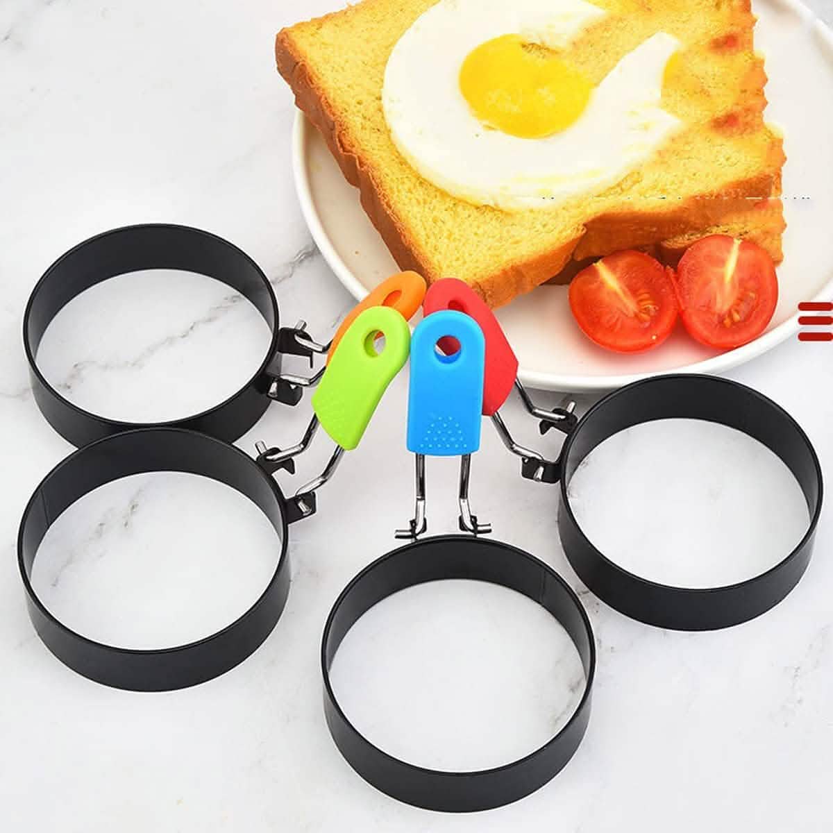 4-Pack: Stainless Steel Egg Non-Stick Omelet Ring by DailySale