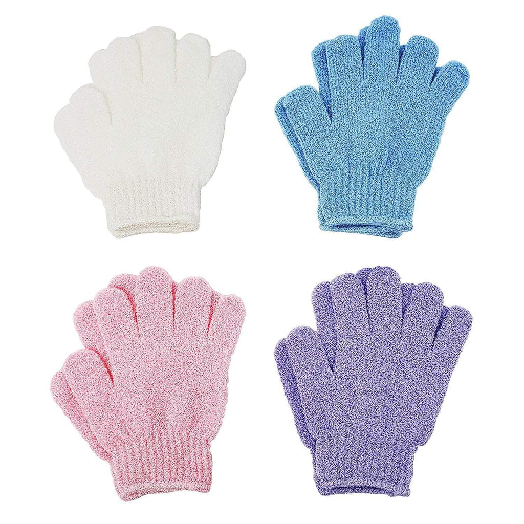 4-Pairs: Exfoliating Gloves - Premium Scrub Wash Mitt for Bath or Shower by DailySale