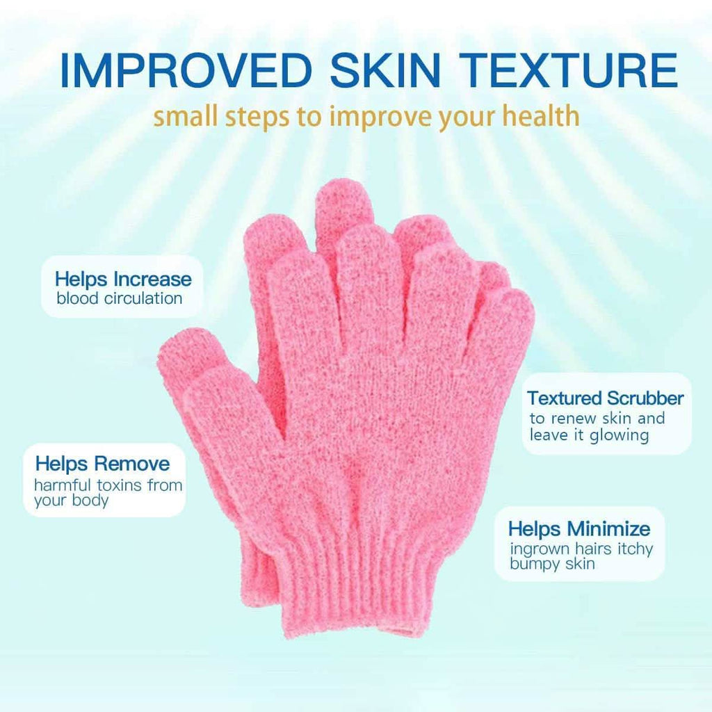 4-Pairs: Exfoliating Gloves - Premium Scrub Wash Mitt for Bath or Shower by DailySale