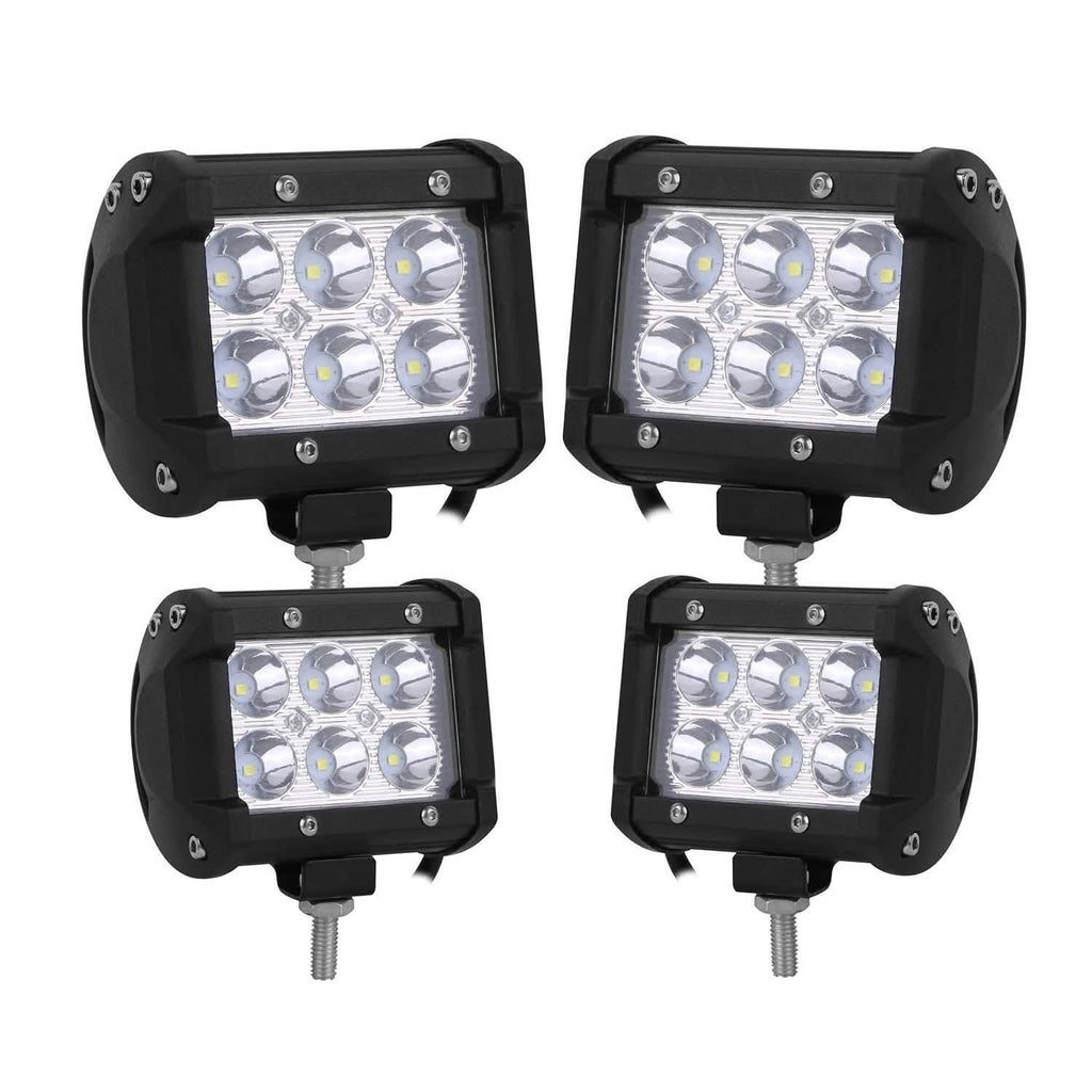 4-Piece: 4” 18W Dual Row LED Spot Light Pod by DailySale