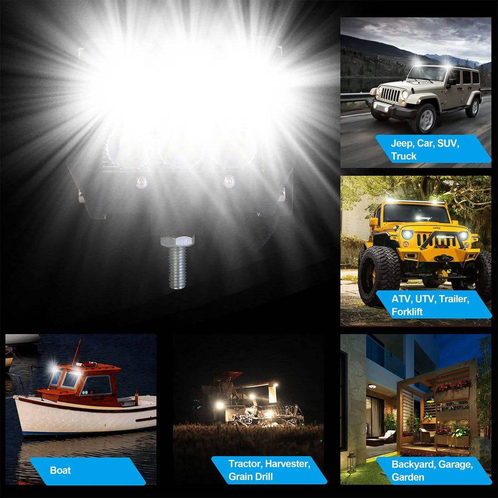 4-Piece: 4” 18W Dual Row LED Spot Light Pod by DailySale