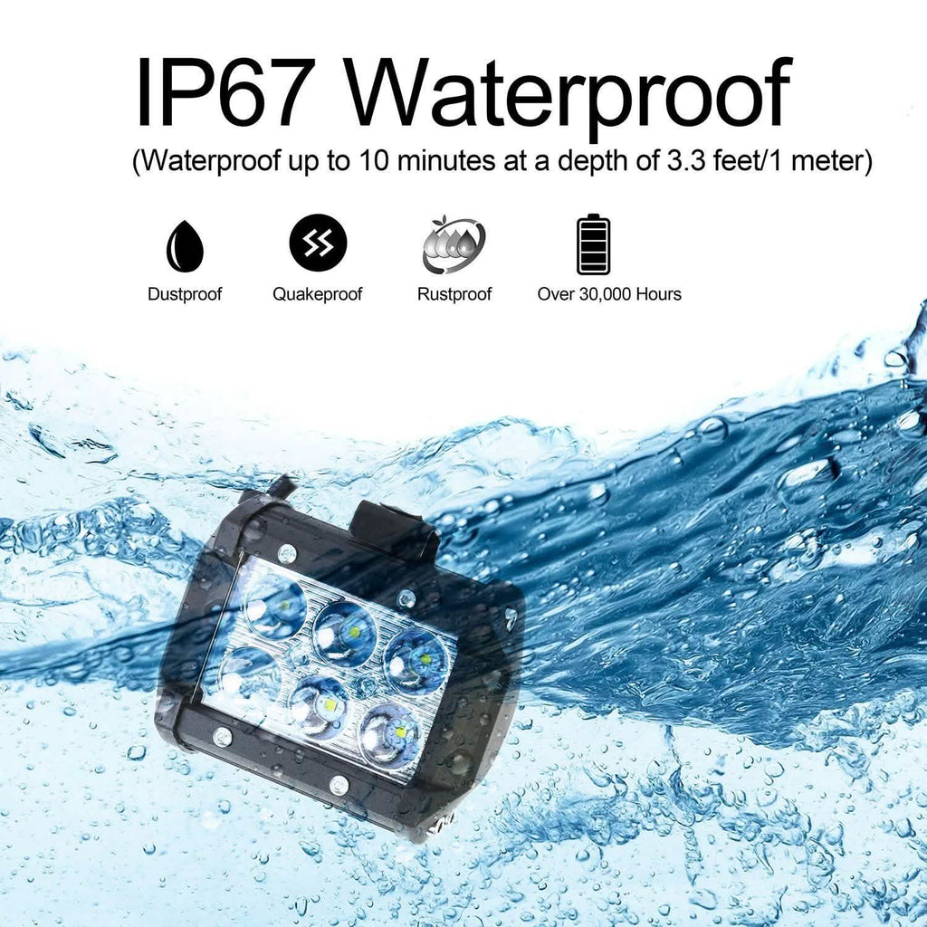 4-Piece: 4” 18W Dual Row LED Spot Light Pod by DailySale