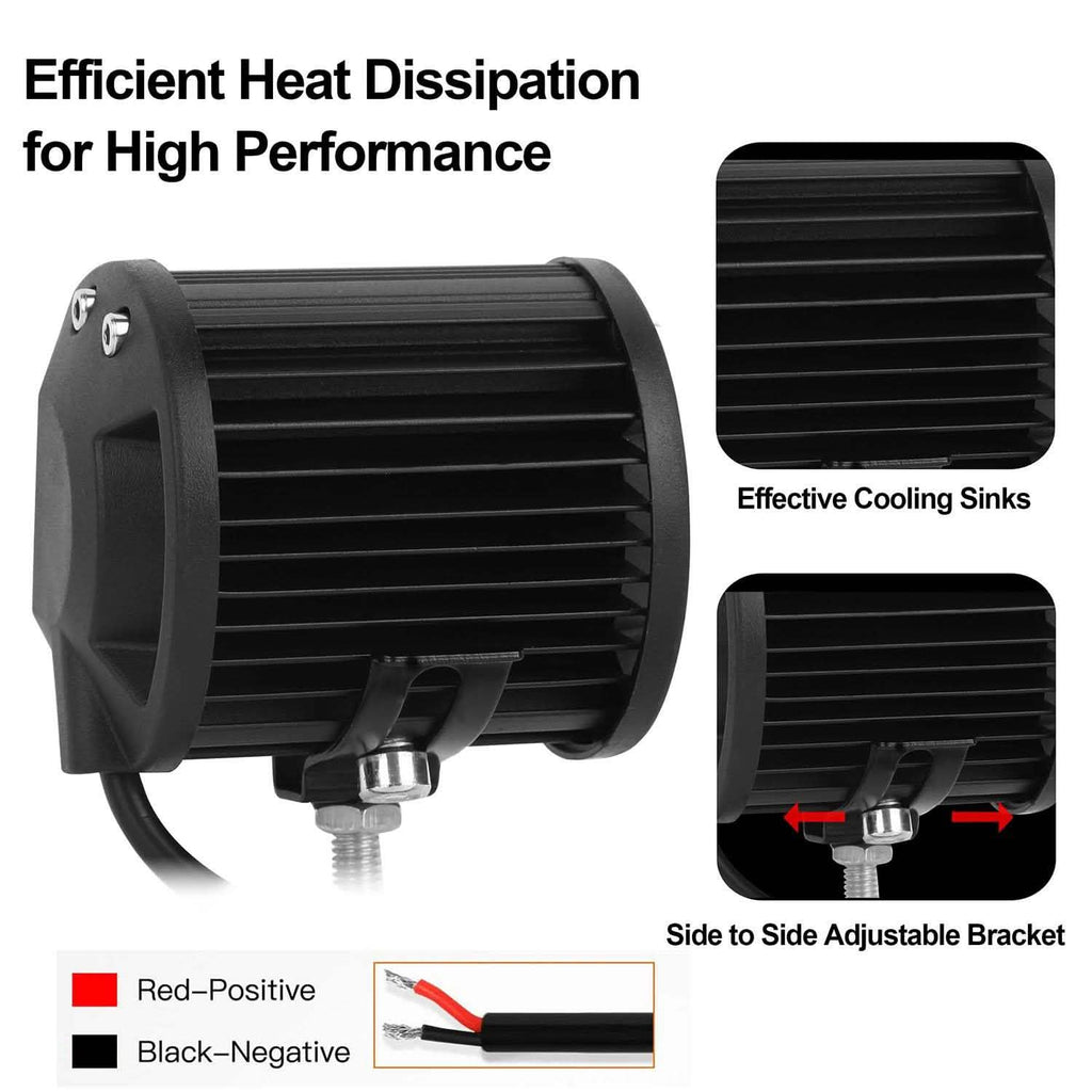 4-Piece: 4” 18W Dual Row LED Spot Light Pod by DailySale