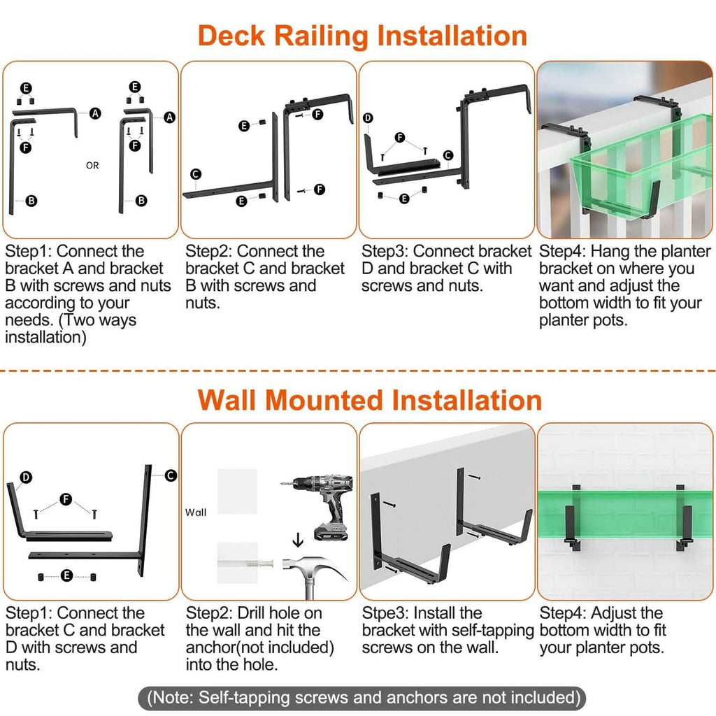 4-Piece: Adjustable Planter Box Brackets by DailySale
