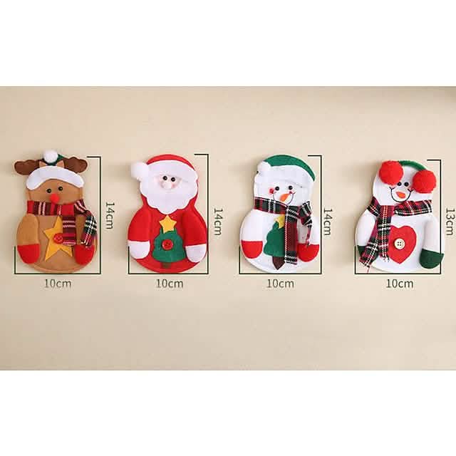 4-Piece: Holiday Tableware Sets Christmas Knife And Fork Bags by DailySale