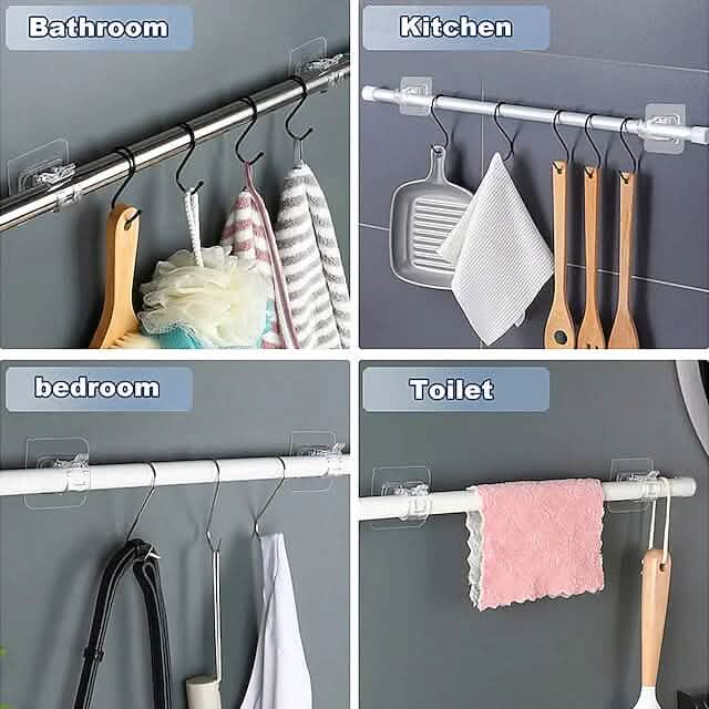 4-Piece: No Drill Curtain Rod Hook Holder by DailySale
