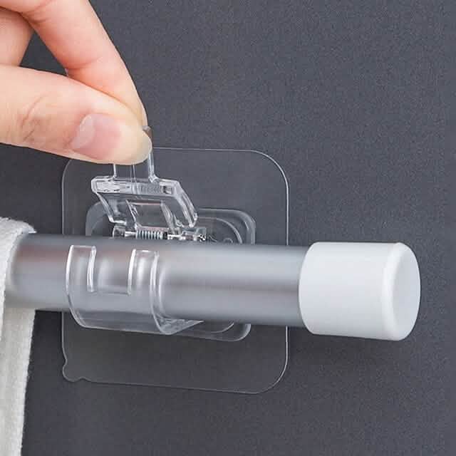4-Piece: No Drill Curtain Rod Hook Holder by DailySale