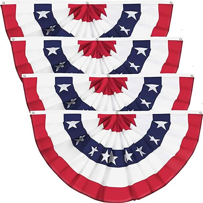 4-Piece: Pleated Patriotic Half-Fan Banner by DailySale