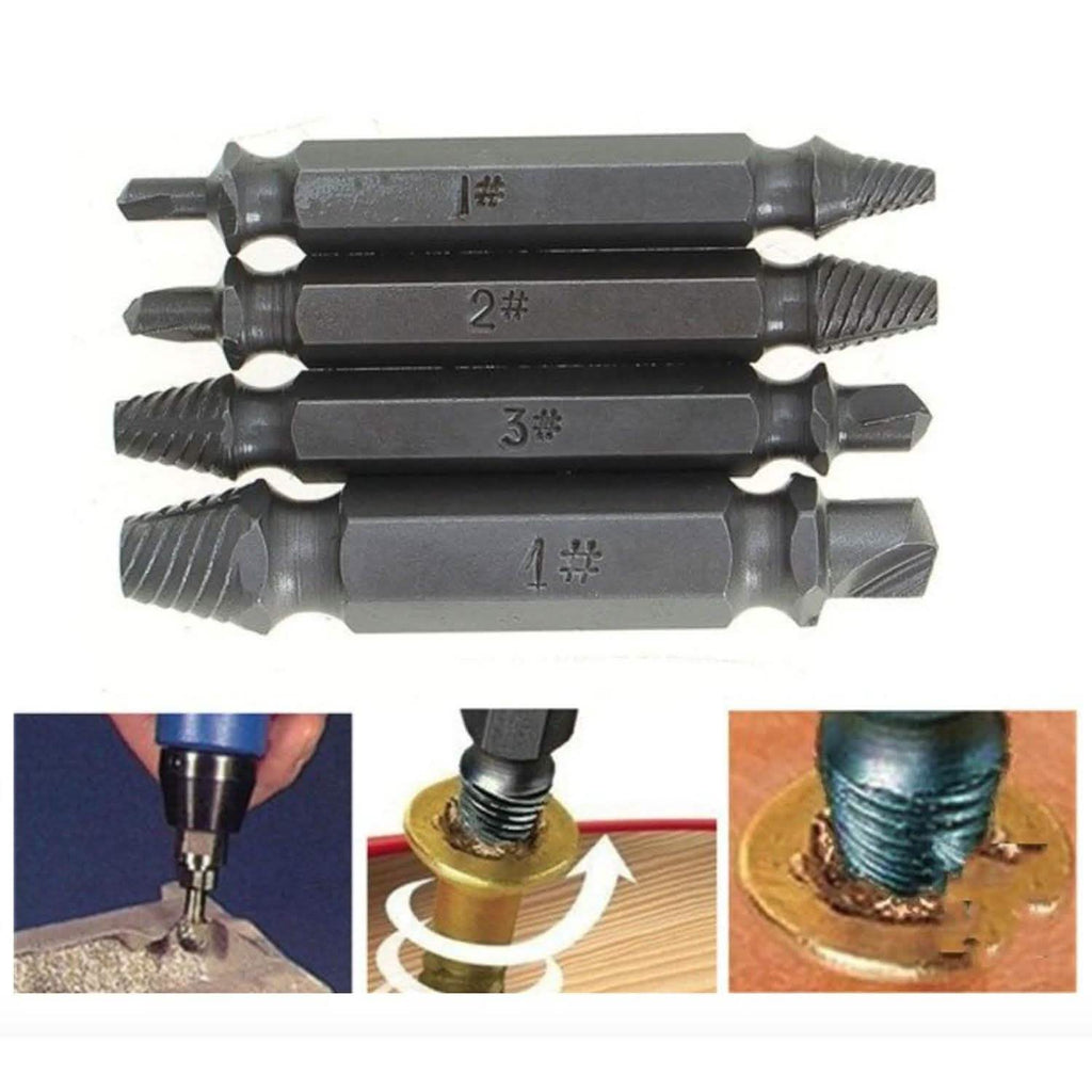 4-Piece Set: DrillPro Double-Sided Damaged Screw Extractors by DailySale