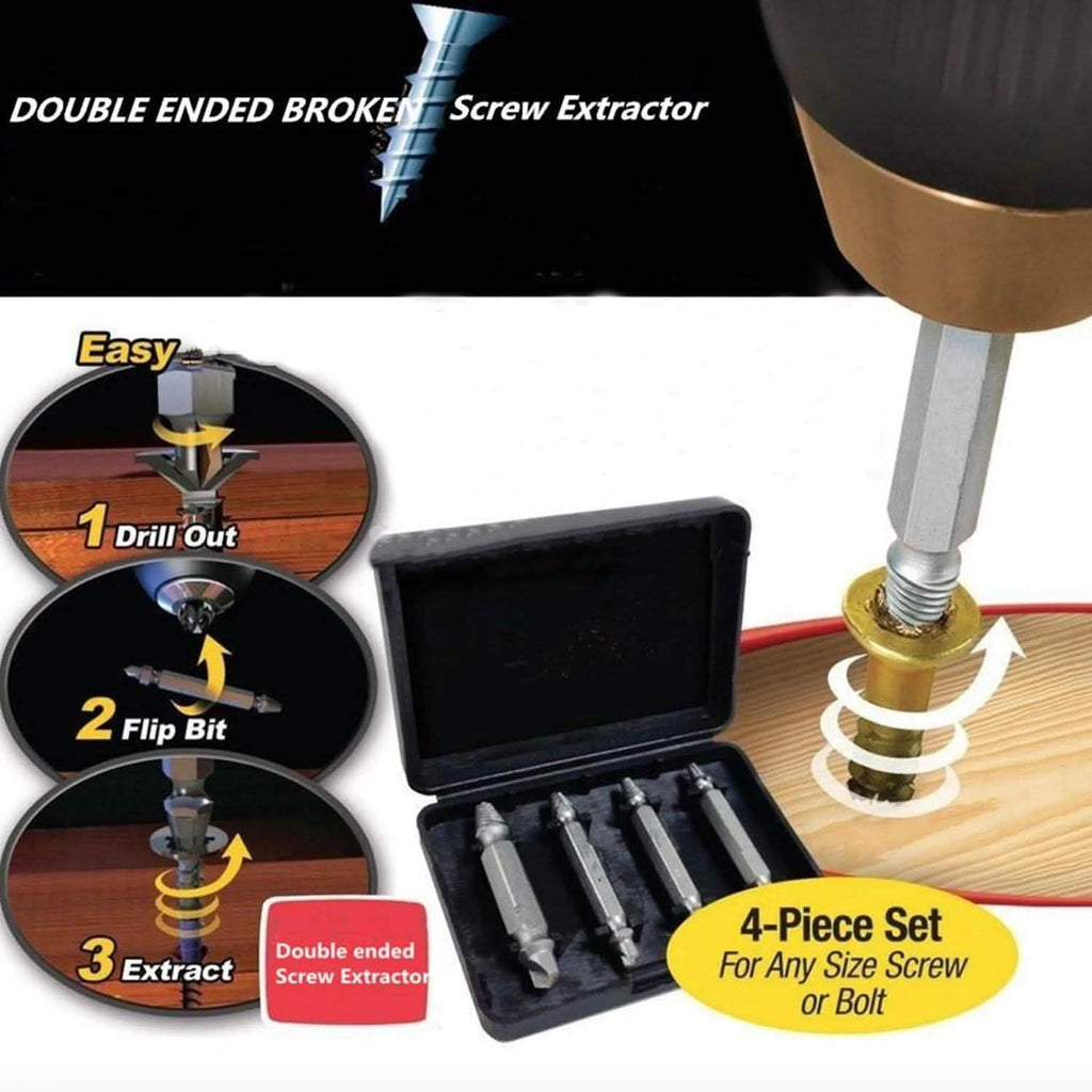 4-Piece Set: DrillPro Double-Sided Damaged Screw Extractors by DailySale