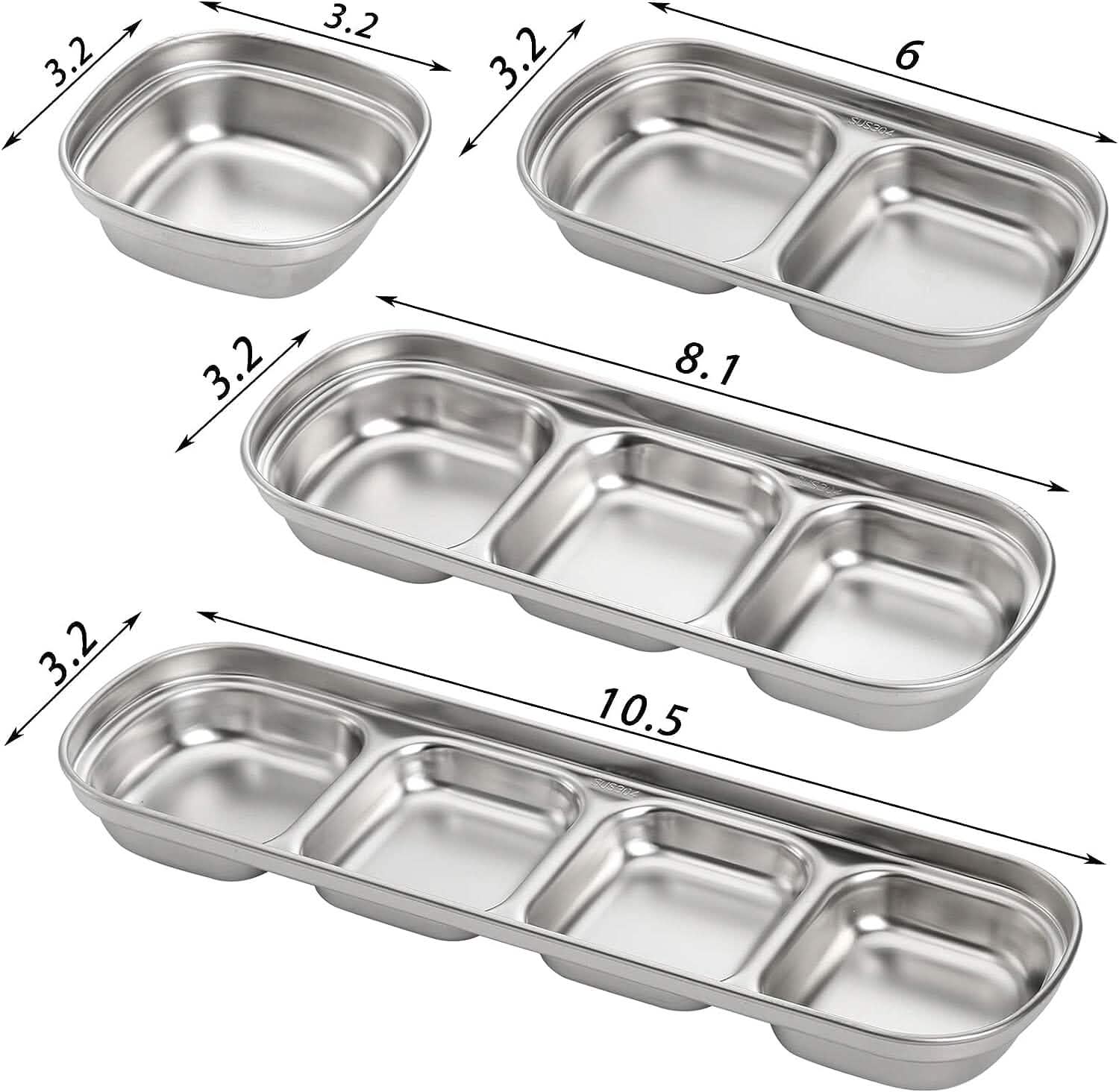 4-Piece Set: Stainless Steel Sauce Dish by DailySale