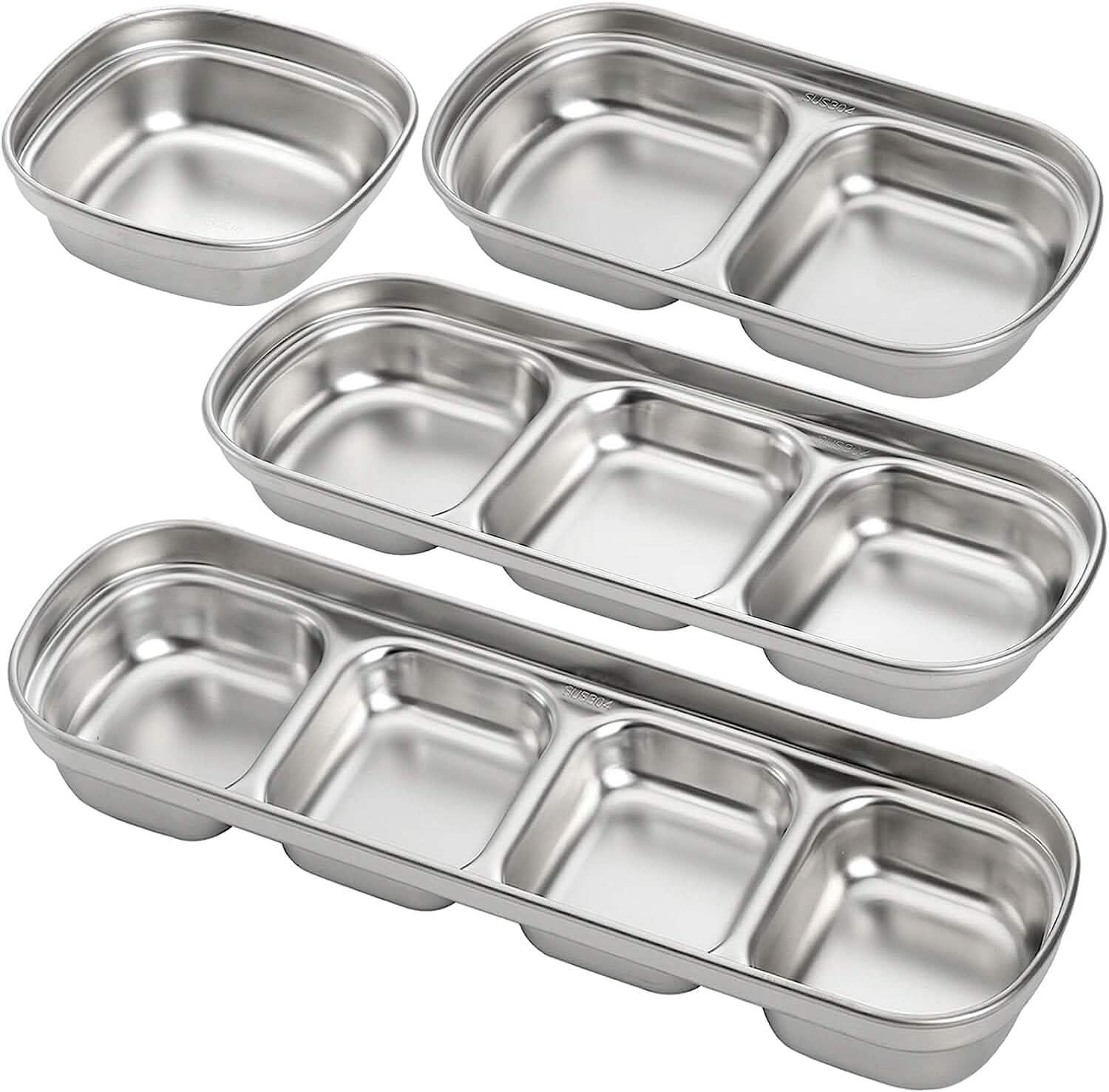 4-Piece Set: Stainless Steel Sauce Dish by DailySale