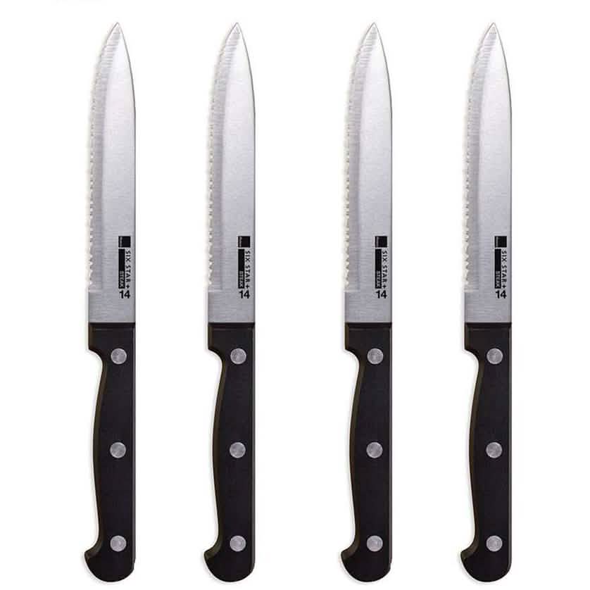 4-Piece Set: Steak Knife Set Stainless-Steel Serrated Blades by DailySale