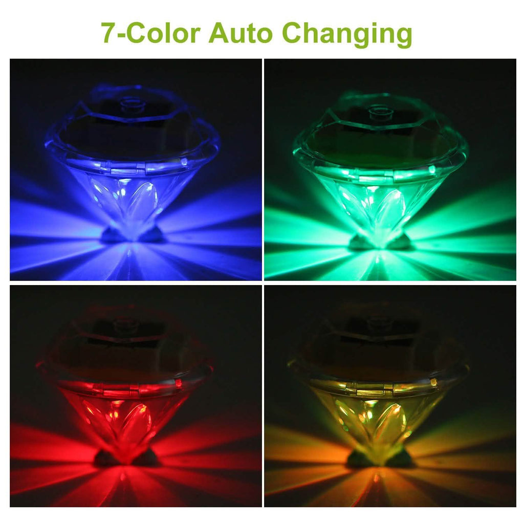 4-Piece: Solar Diamond LED Light Pathway Stake Decorative Lamp by DailySale