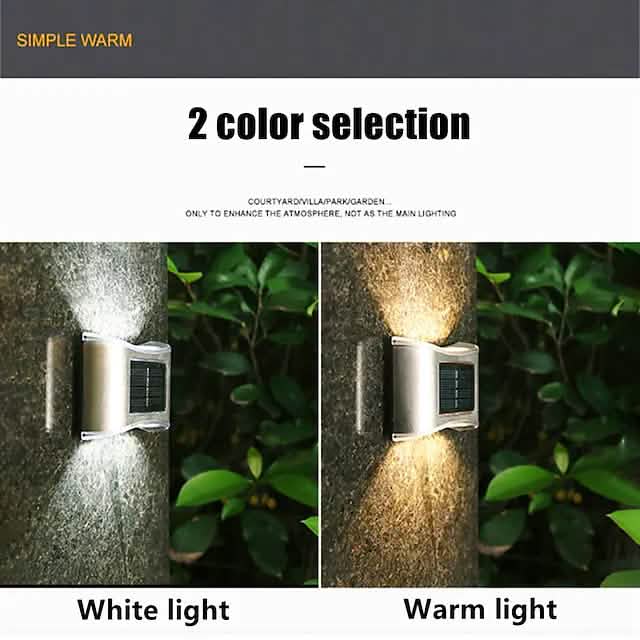 4-Piece: Solar Outdoor 6 LED Waterproof Wall Lights by DailySale