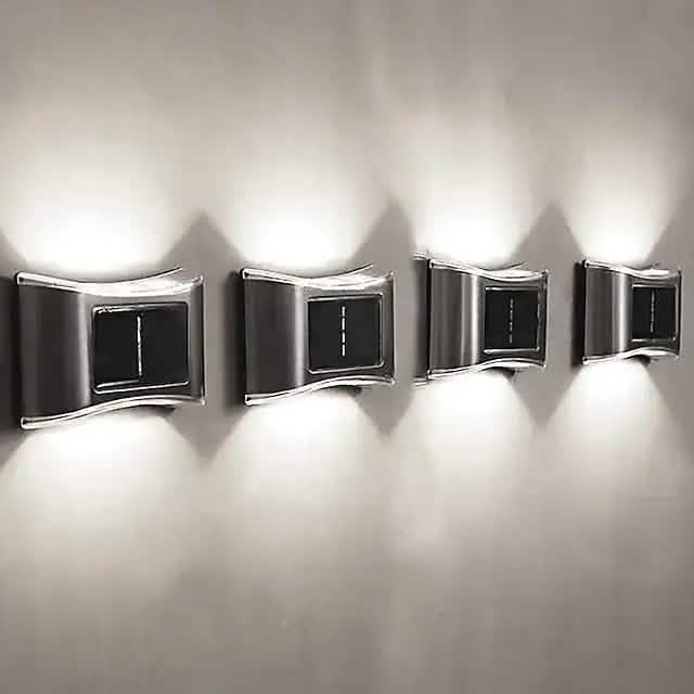 4-Piece: Solar Outdoor 6 LED Waterproof Wall Lights by DailySale