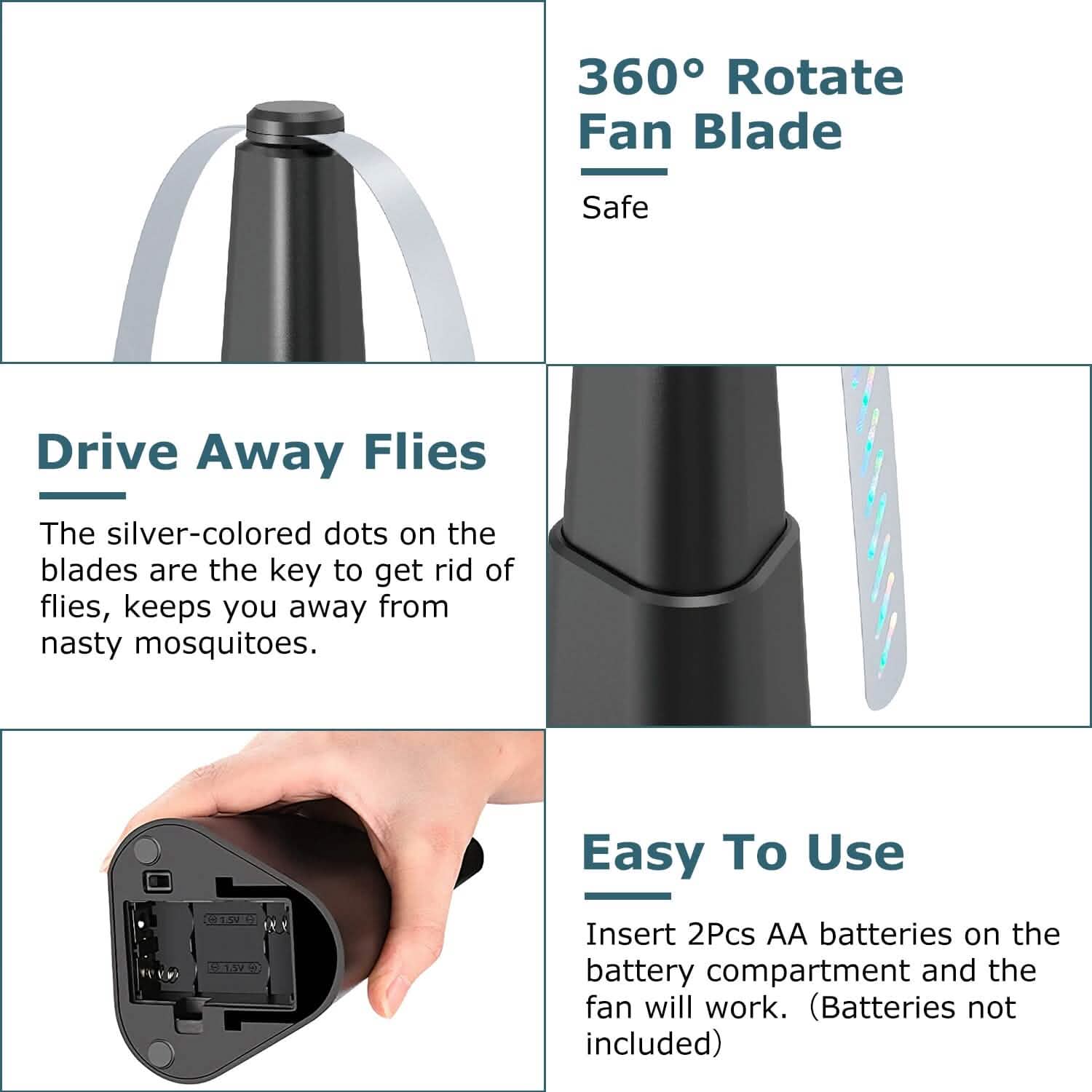 4-Pieces: Fly Repellent Fan Table Top Battery Powered Bug Deterrent by DailySale