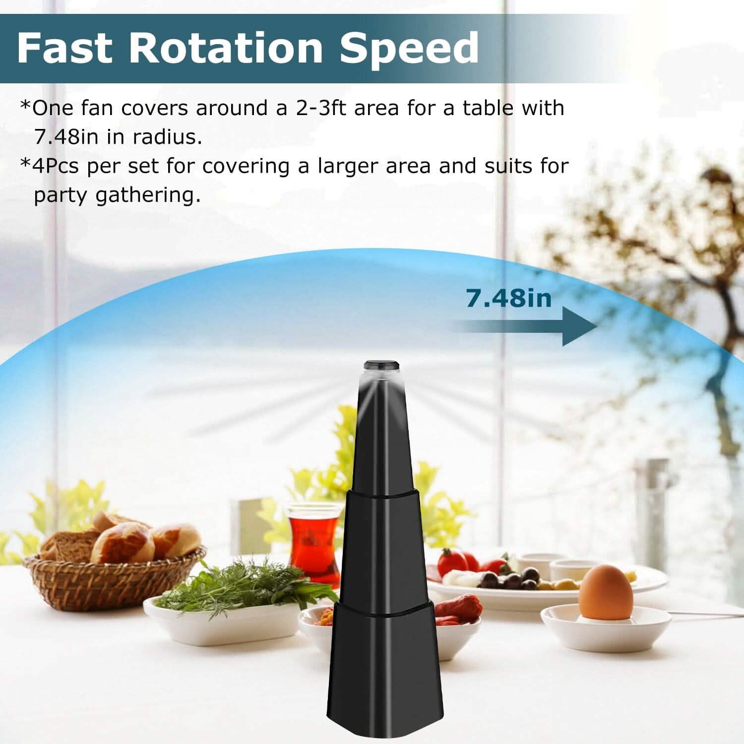 4-Pieces: Fly Repellent Fan Table Top Battery Powered Bug Deterrent by DailySale