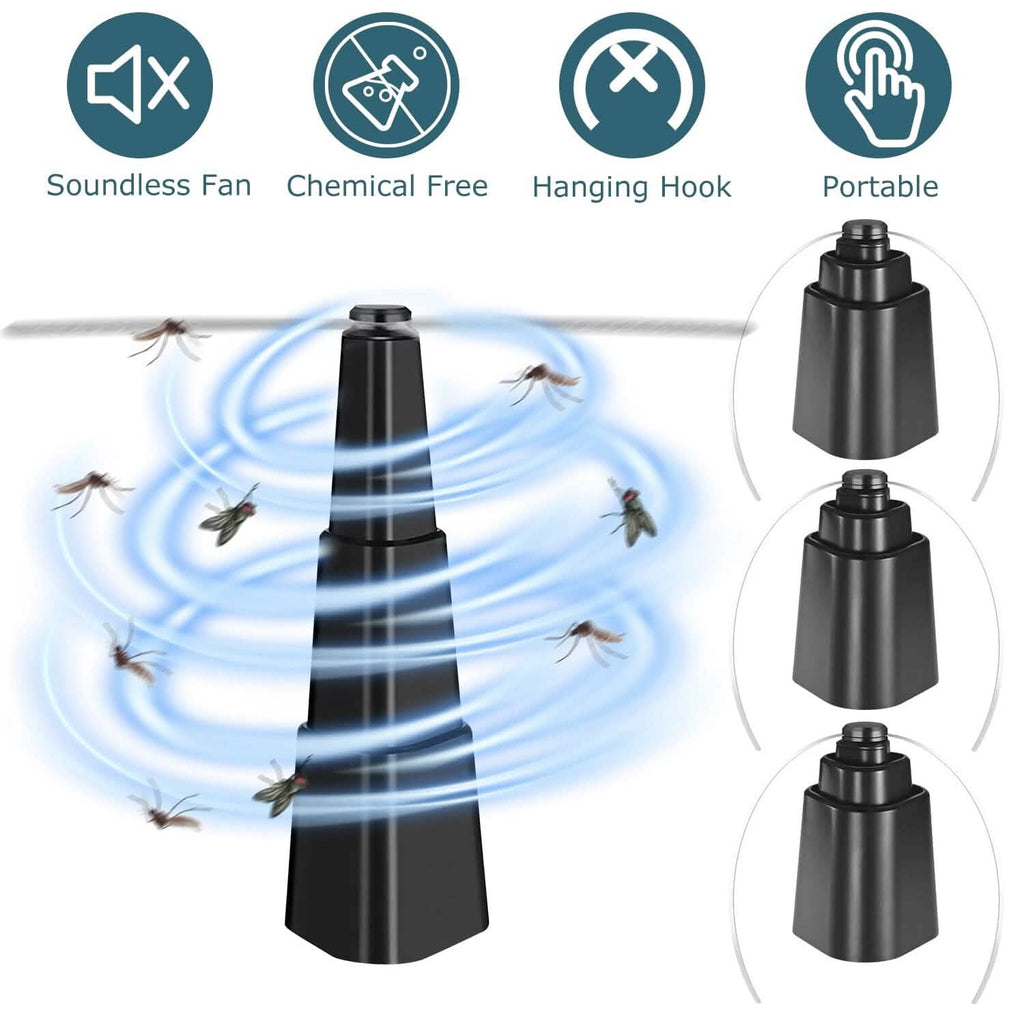 4-Pieces: Fly Repellent Fan Table Top Battery Powered Bug Deterrent by DailySale