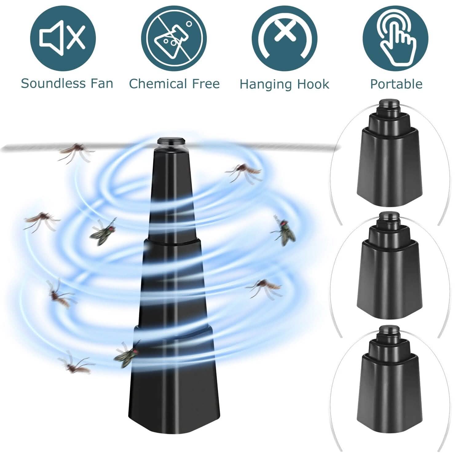 4-Pieces: Fly Repellent Fan Table Top Battery Powered Bug Deterrent by DailySale