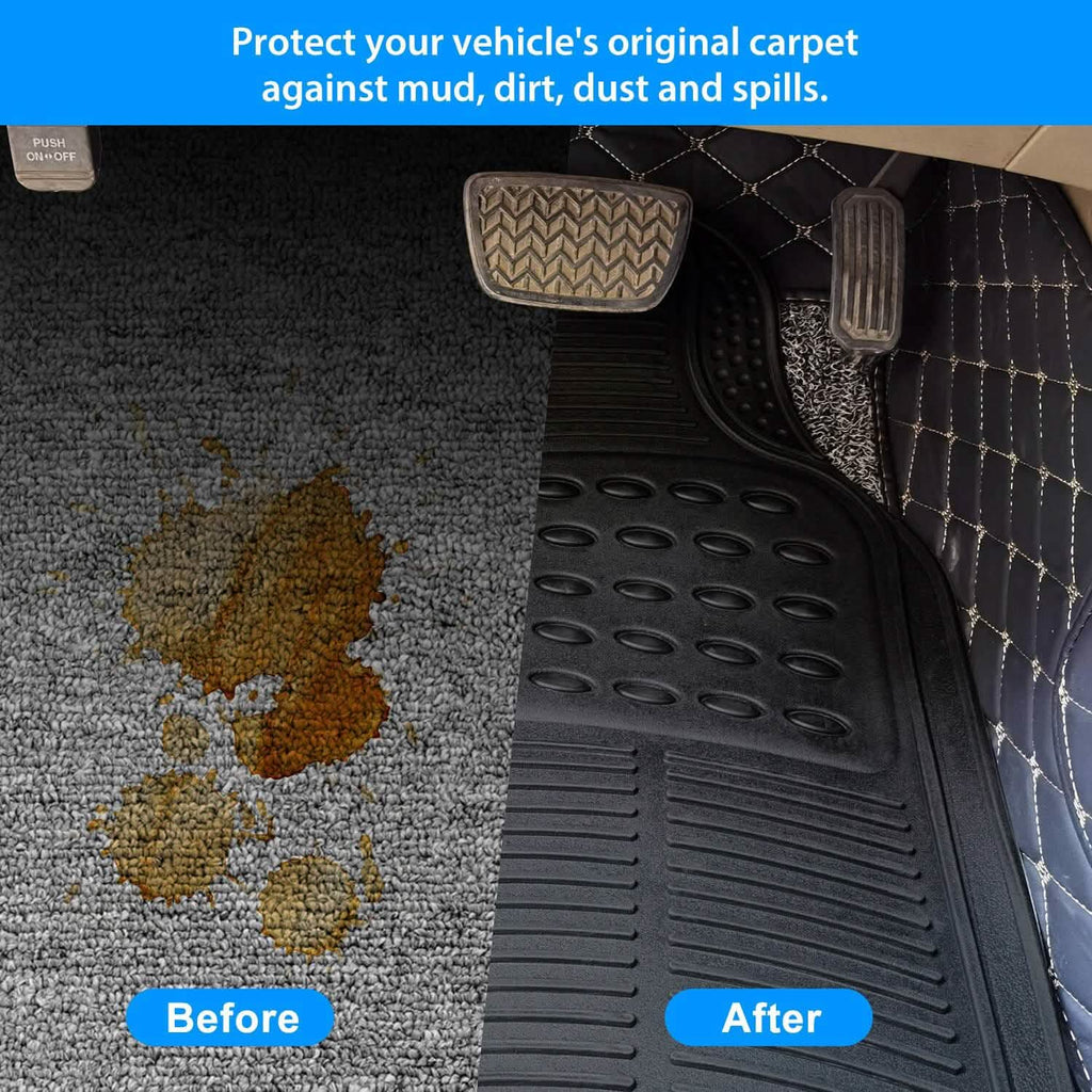 4-Pieces: Heavy Duty PVC Rubber Automotive Floor Mats with Trimmable Design by DailySale