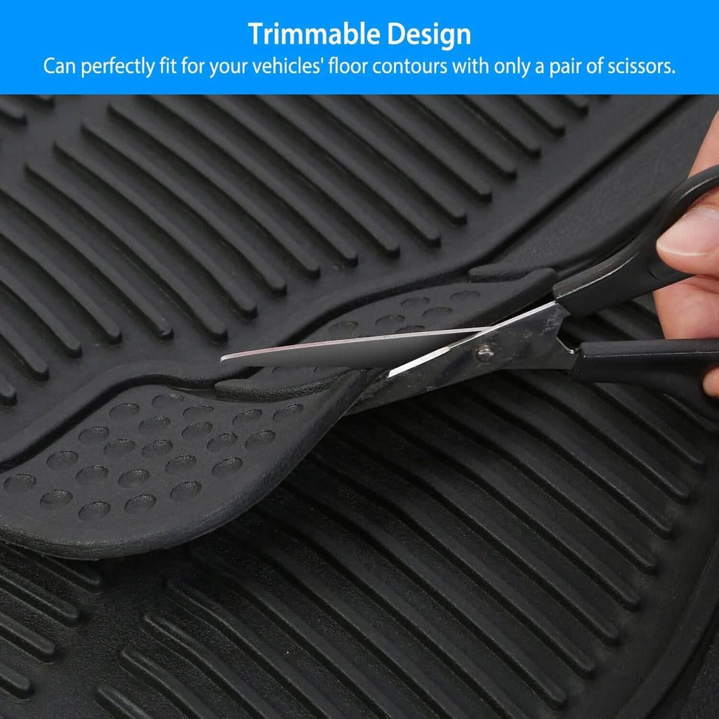 4-Pieces: Heavy Duty PVC Rubber Automotive Floor Mats with Trimmable Design by DailySale