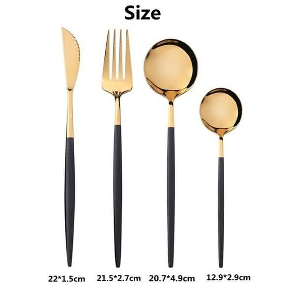 4-Pieces: Mirror Polish Dinnerware Set Stainless Steel Cutlery Set Flat Tableware by DailySale