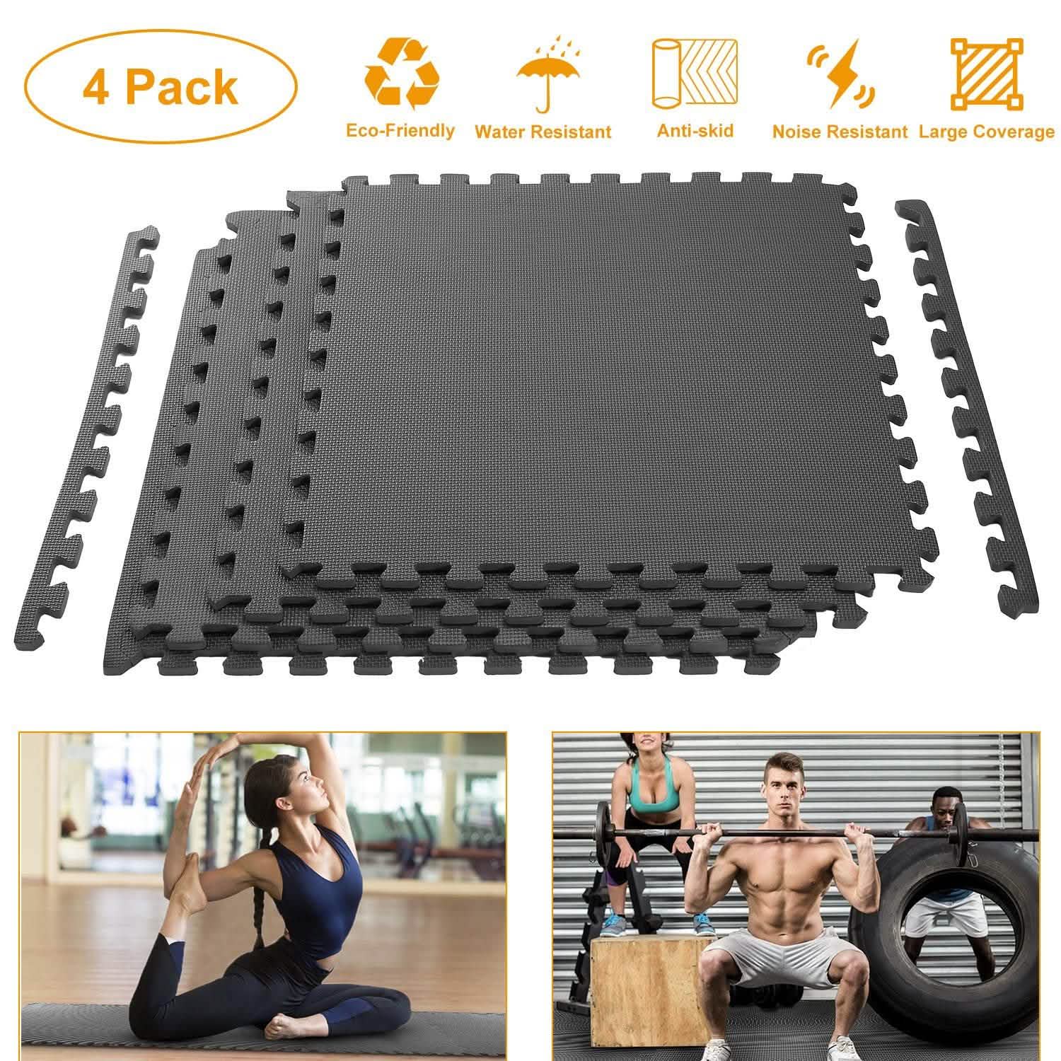 4-Pieces: Puzzle Exercise Foam Mat by DailySale