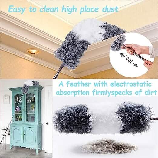 4-Pieces: Reusable Bendable Dusters with Extension Pole by DailySale
