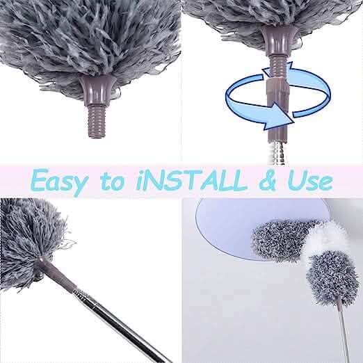 4-Pieces: Reusable Bendable Dusters with Extension Pole by DailySale