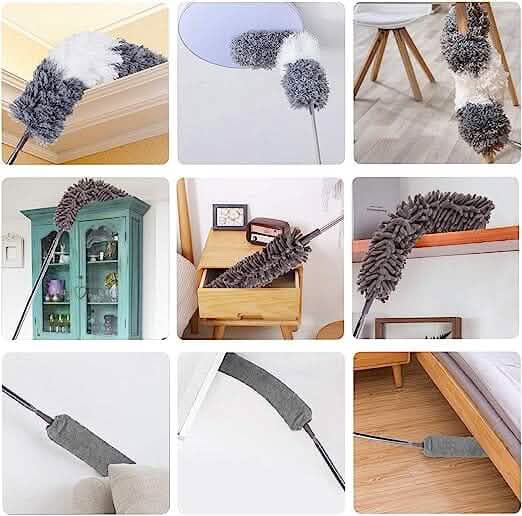 4-Pieces: Reusable Bendable Dusters with Extension Pole by DailySale
